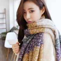 (5條)韓版冬季加厚保暖針織毛線圍巾 